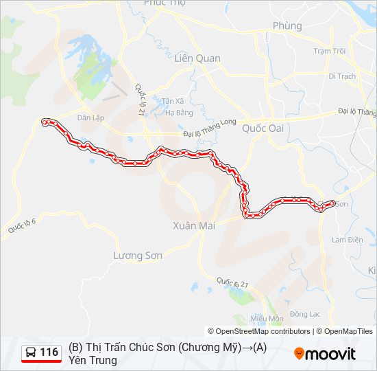 116 bus Line Map