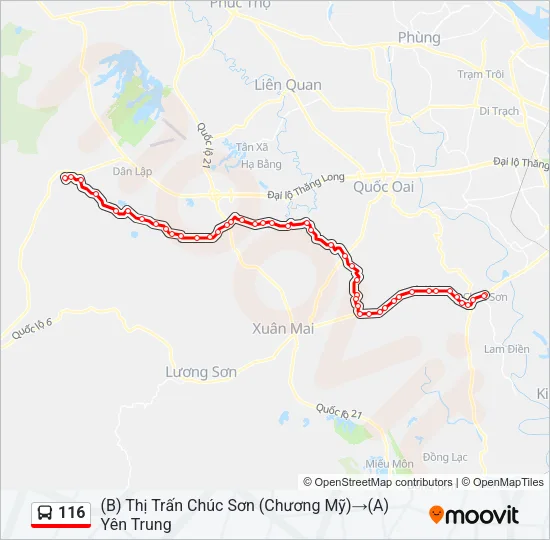 116 Bus Line Map