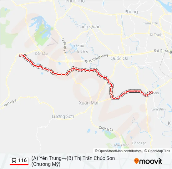 116 Bus Line Map