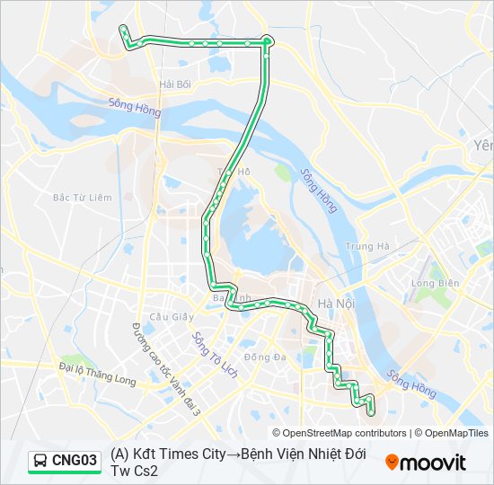 Bản đồ Tuyến CNG03 xe buýt