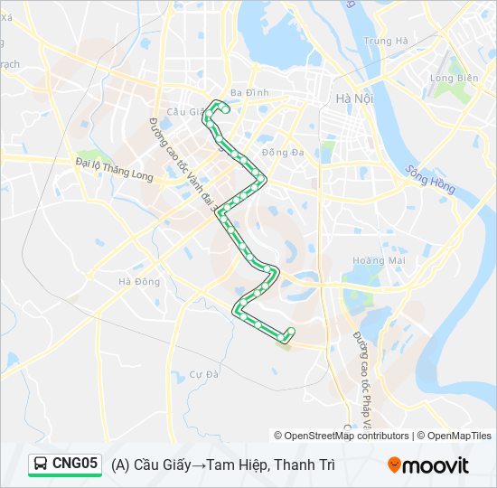 Bản đồ Tuyến CNG05 xe buýt