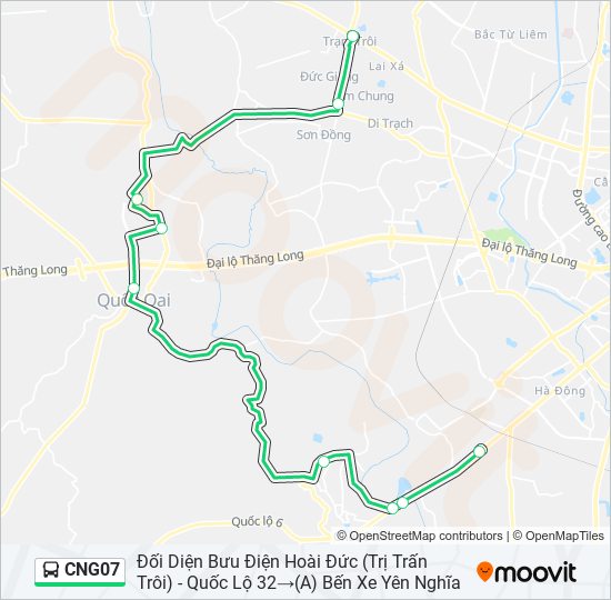 Bản đồ Tuyến CNG07 xe buýt