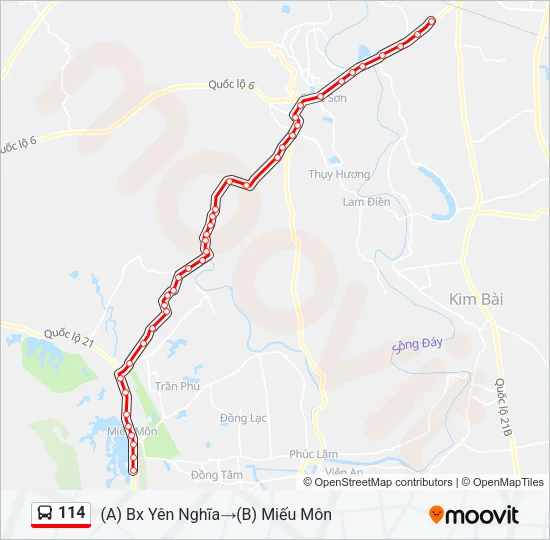 114 Bus Line Map