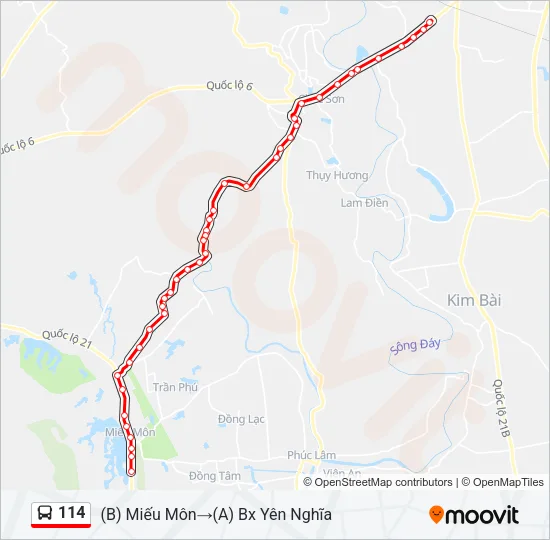114 Bus Line Map