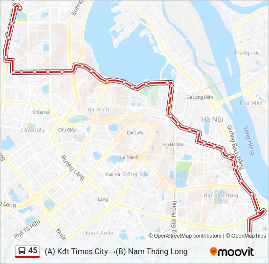 45 Bus Line Map