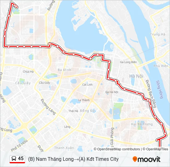 45 Bus Line Map
