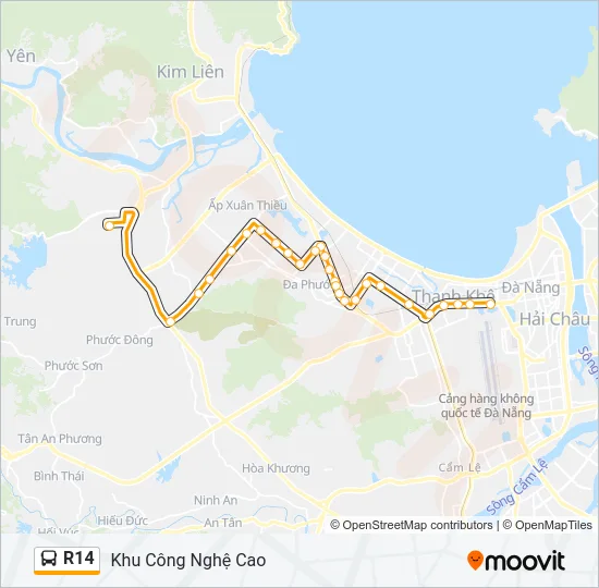 R14 Bus Line Map