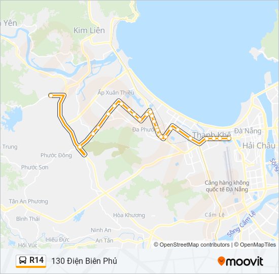 R14 bus Line Map