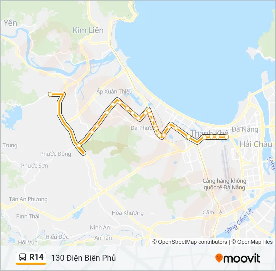 R14 Bus Line Map