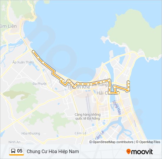 Bản đồ Tuyến 05 xe buýt