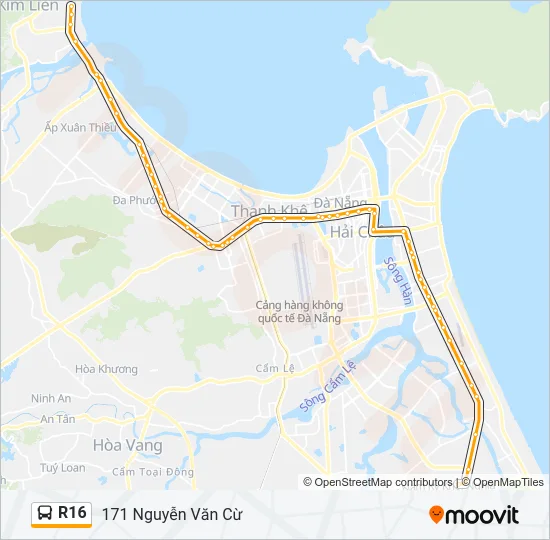 R16 Bus Line Map