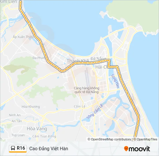 R16 Bus Line Map