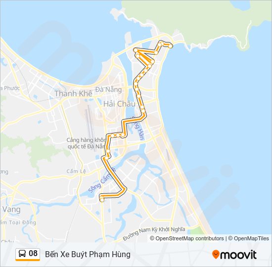 Bản đồ Tuyến 08 xe buýt