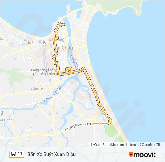 Bản đồ Tuyến 11 xe buýt