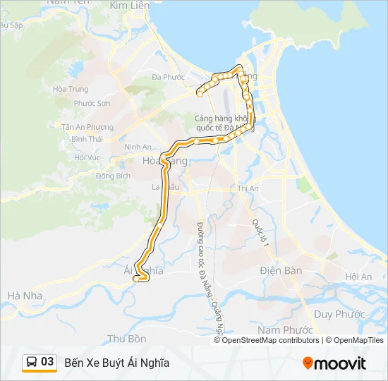 Bản đồ Tuyến 03 xe buýt