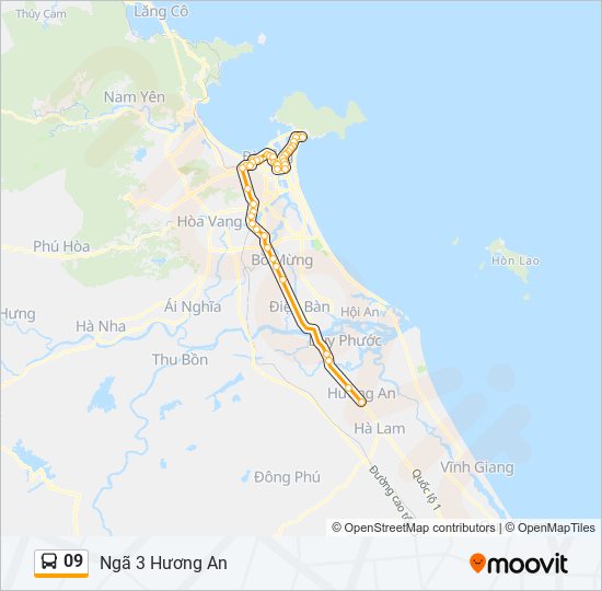 Bản đồ Tuyến 09 xe buýt