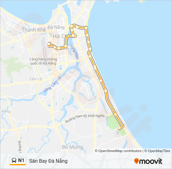 N1 Bus Line Map