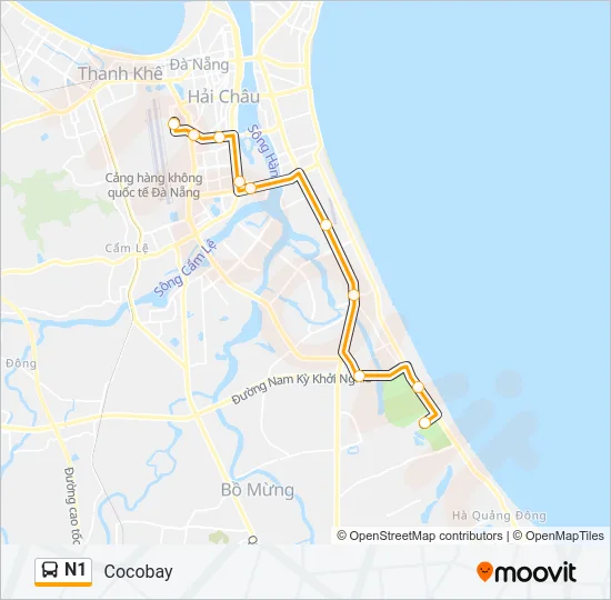 N1 Bus Line Map