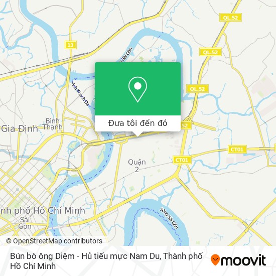 Bản đồ Bún bò ông Diệm - Hủ tiếu mực Nam Du