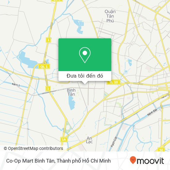 Bản đồ Co-Op Mart Bình Tân