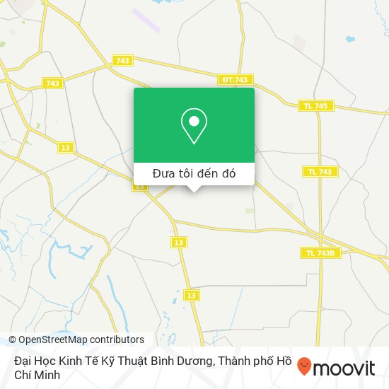 Bản đồ Đại Học Kinh Tế Kỹ Thuật Bình Dương