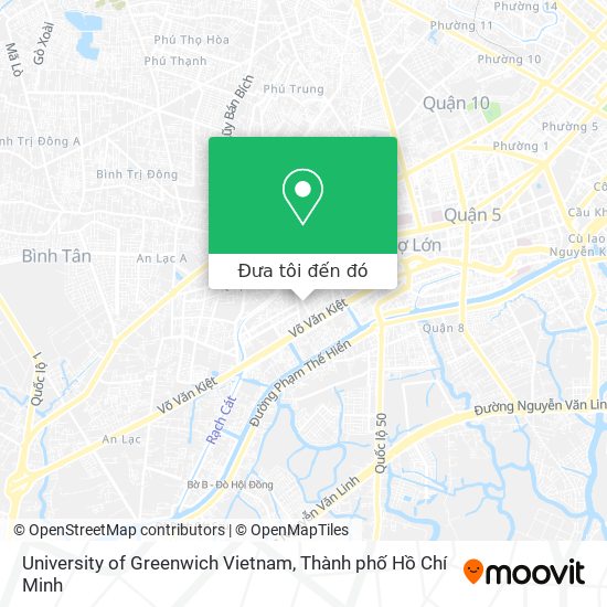 Bản đồ University of Greenwich Vietnam