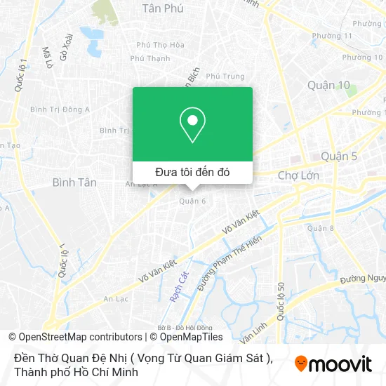 Bản đồ Đền Thờ Quan Đệ Nhị ( Vọng Từ Quan Giám Sát )