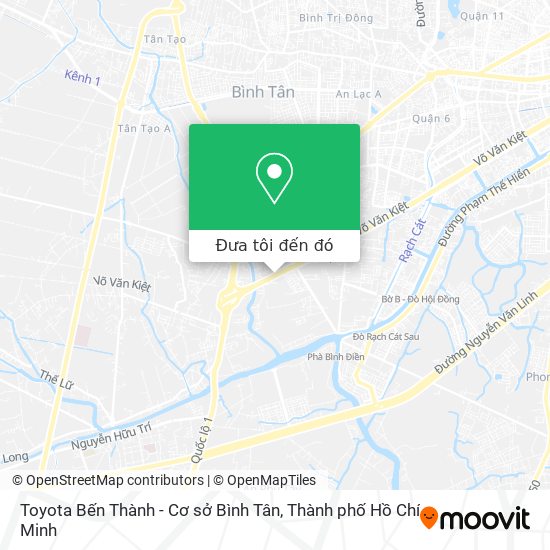 Bản đồ Toyota Bến Thành - Cơ sở Bình Tân