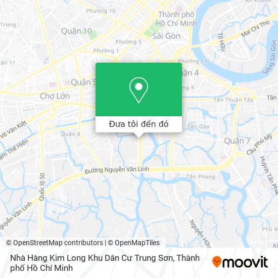 Bản đồ Nhà Hàng Kim Long Khu Dân Cư Trung Sơn