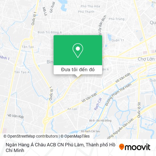 Bản đồ Ngân Hàng Á Châu ACB CN Phú Lâm
