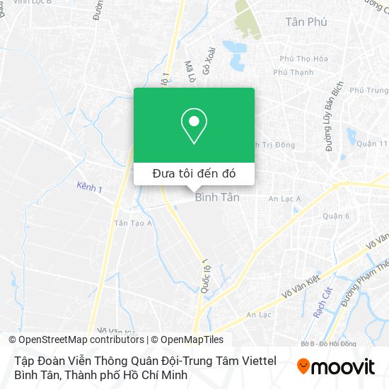 Bản đồ Tập Đoàn Viễn Thông Quân Đội-Trung Tâm Viettel Bình Tân