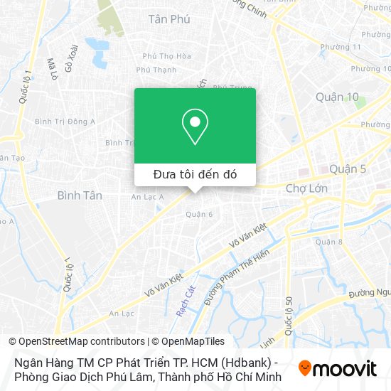 Bản đồ Ngân Hàng TM CP Phát Triển TP. HCM (Hdbank) - Phòng Giao Dịch Phú Lâm