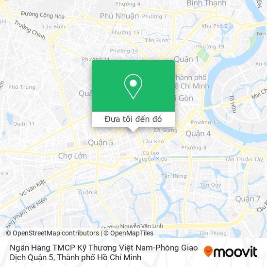 Bản đồ Ngân Hàng TMCP Kỹ Thương Việt Nam-Phòng Giao Dịch Quận 5