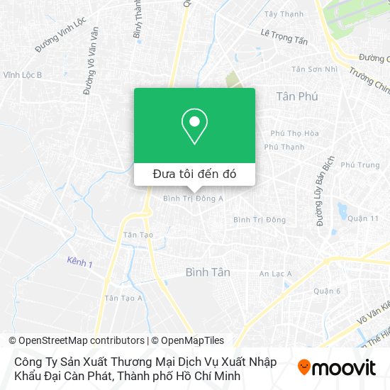 Bản đồ Công Ty Sản Xuất Thương Mại Dịch Vụ Xuất Nhập Khẩu Đại Càn Phát