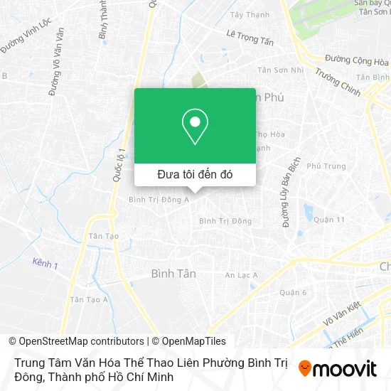 Bản đồ Trung Tâm Văn Hóa Thể Thao Liên Phường Bình Trị Đông
