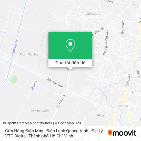 Bản đồ Cửa Hàng Điện Máy - Điện Lạnh Quang Vinh - Đại Lý VTC Digital