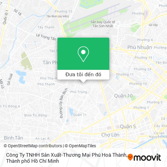 Bản đồ Công Ty TNHH Sản Xuất-Thương Mại Phú Hoà Thành