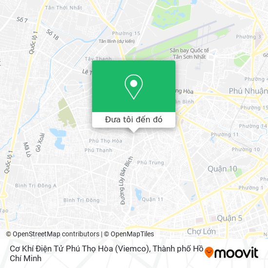 Bản đồ Cơ Khí Điện Tử Phú Thọ Hòa (Viemco)