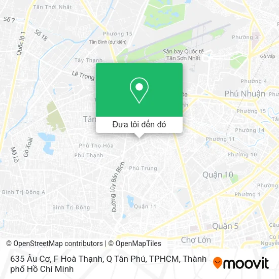 Bản đồ 635 Âu Cơ, F Hoà Thạnh, Q Tân Phú, TPHCM