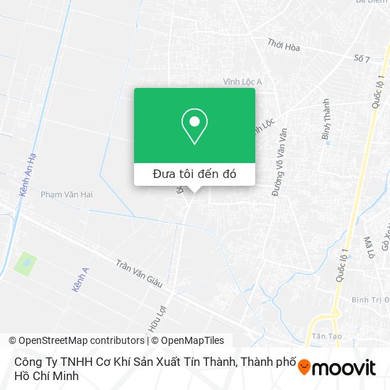 Bản đồ Công Ty TNHH Cơ Khí Sản Xuất Tín Thành