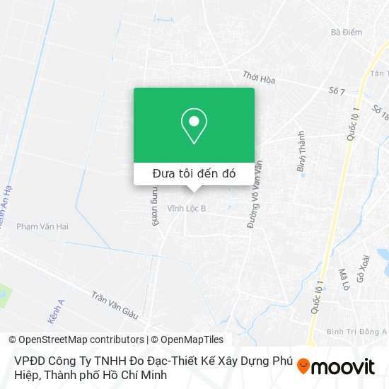 Bản đồ VPĐD Công Ty TNHH Đo Đạc-Thiết Kế Xây Dựng Phú Hiệp