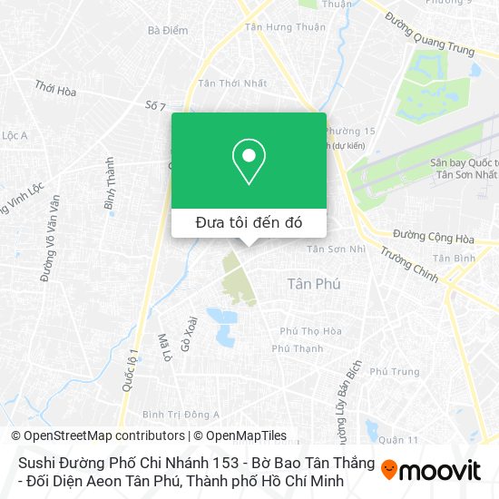 Bản đồ Sushi Đường Phố Chi Nhánh 153 - Bờ Bao Tân Thắng - Đối Diện Aeon Tân Phú