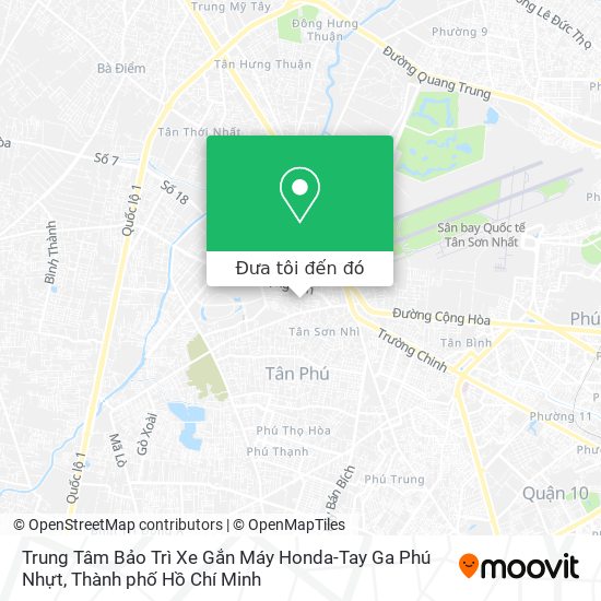 Bản đồ Trung Tâm Bảo Trì Xe Gắn Máy Honda-Tay Ga Phú Nhựt