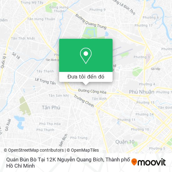 Bản đồ Quán Bún Bò Tại 12K Nguyễn Quang Bích
