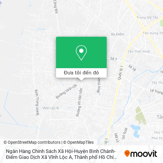 Bản đồ Ngân Hàng Chính Sách Xã Hội-Huyện Bình Chánh-Điểm Giao Dịch Xã Vĩnh Lộc A