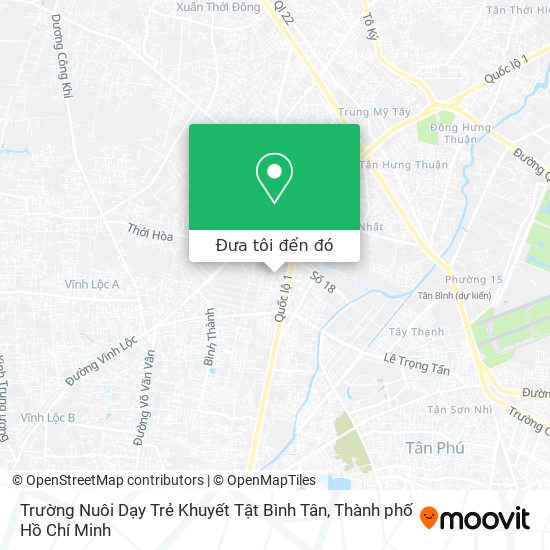 Bản đồ Trường Nuôi Dạy Trẻ Khuyết Tật Bình Tân