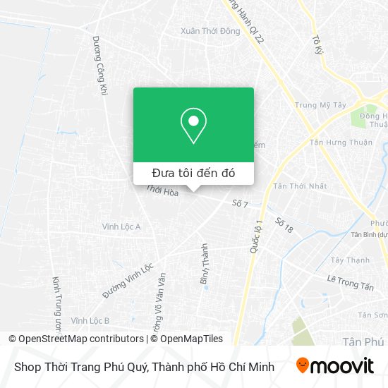 Bản đồ Shop Thời Trang Phú Quý