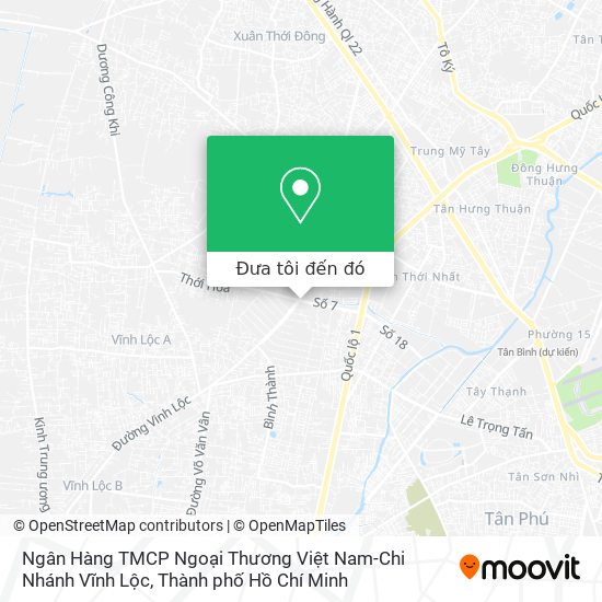 Bản đồ Ngân Hàng TMCP Ngoại Thương Việt Nam-Chi Nhánh Vĩnh Lộc