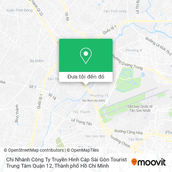 Bản đồ Chi Nhánh Công Ty Truyền Hình Cáp Sài Gòn Tourist Trung Tâm Quận 12