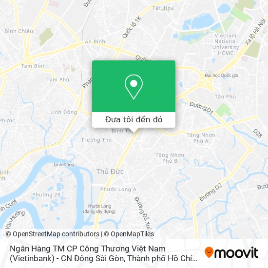 Bản đồ Ngân Hàng TM CP Công Thương Việt Nam (Vietinbank) - CN Đông Sài Gòn
